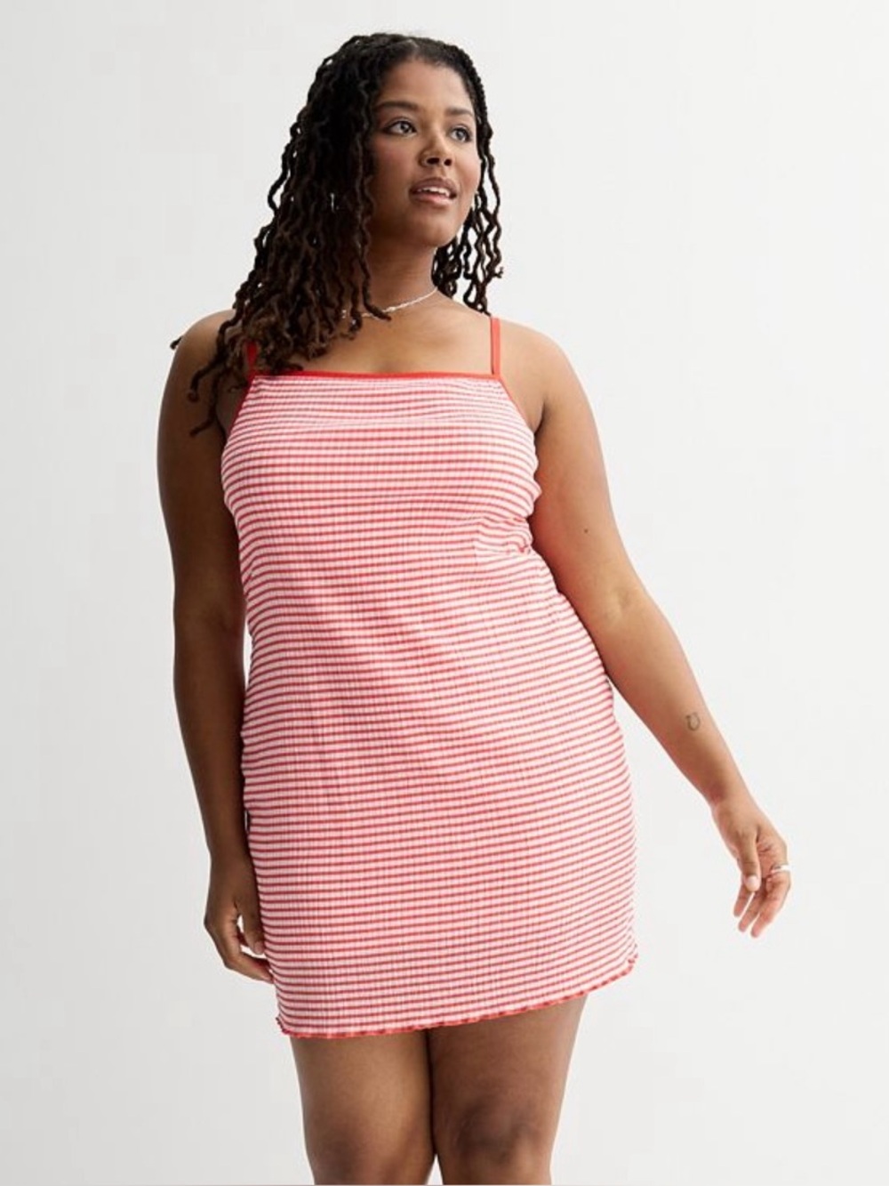 NWT Plus Size So Crinkle Knit Sheath Mini Dress Infused Melon Plaid Size 3X